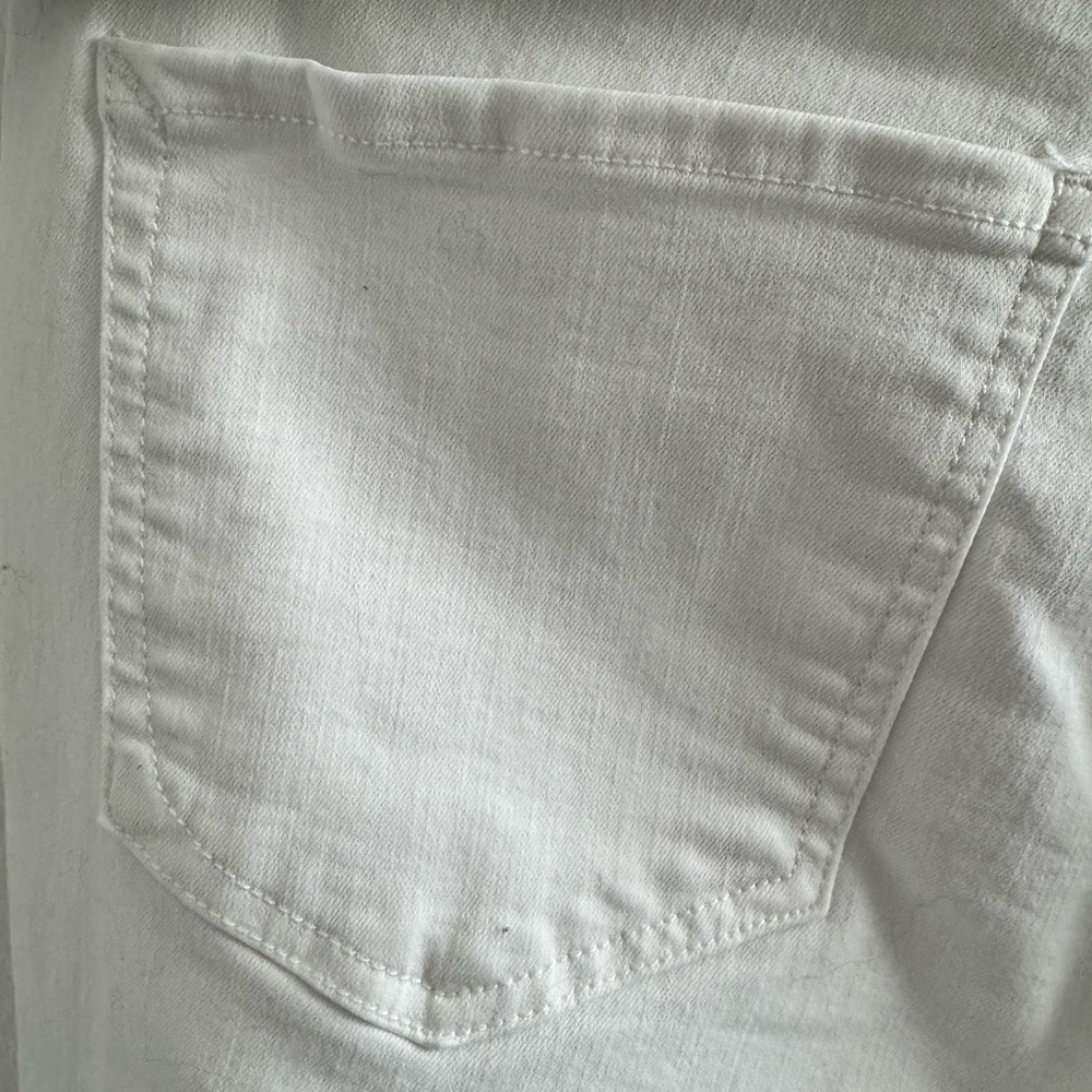 Express Stretch Mid Rise White Denim - Picture 4 of 6